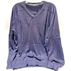 F&F Men's Purple V-Neck Long Sleeve Shirt
